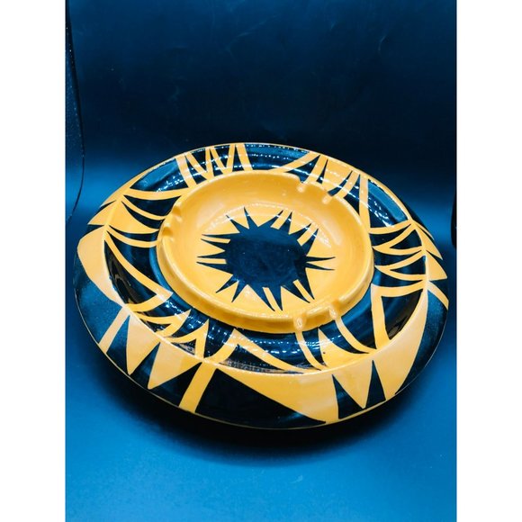 Hand-Painted Ashtray / Trinket Dish, R. Laner UTE Mountain Ute Tribe Pottery - Picture 3 of 8